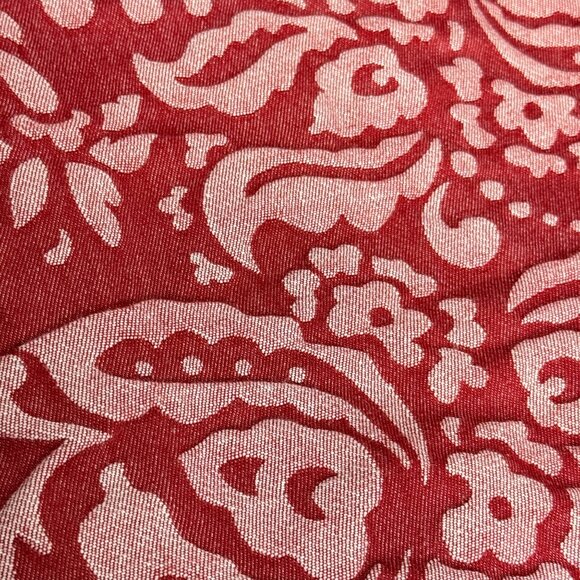 Coldwater Creek Button Down Womens L Red Cotton Blend Floral Paisley Print - Picture 3 of 7